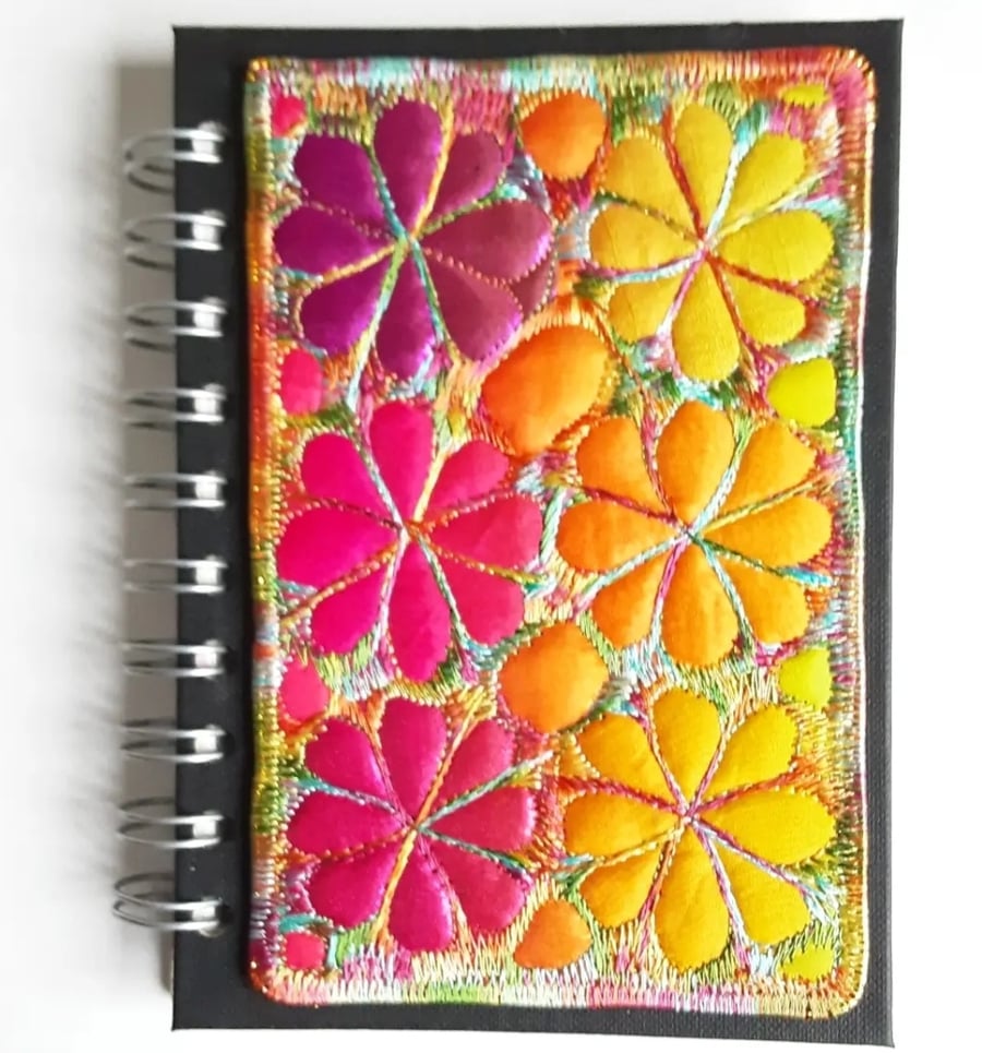 Sketchbook Spiral Bound Square 6 x 4 inches with Free Machine Embroidery Cover