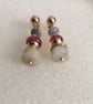 Gemstone earrings, Tanzanite, strawberry quartz & beryl. - Image 7