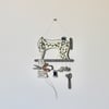 'Sewing is my Happy Place', Large Sewing Machine - Hanging Decoration