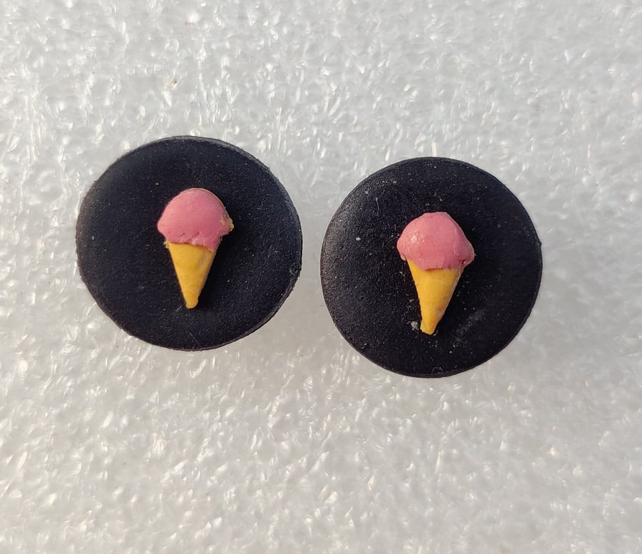 Ice cream lolly mini stud polymer clay earrings 