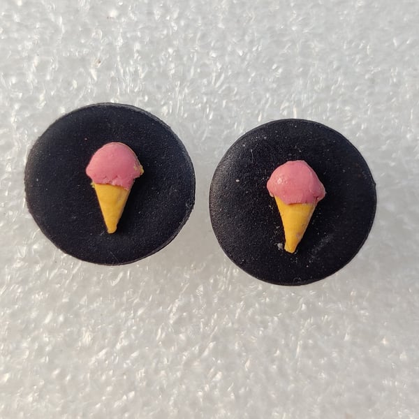 Ice cream lolly mini stud polymer clay earrings 