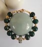 Green chunky gemstone  bracelet, woodland jasper & marcasite  - Image 8