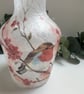 Decoupage Glass Vase: Robin, Upcycled - Image 6
