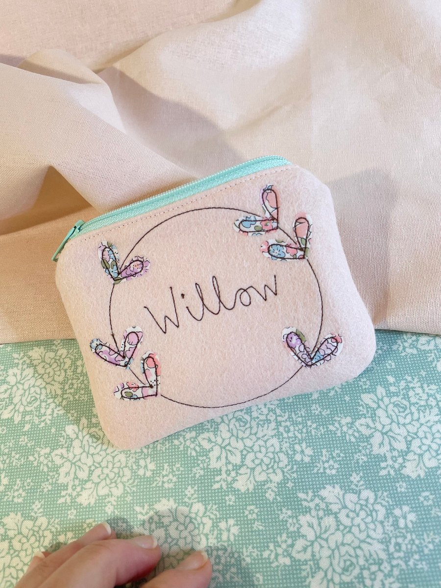 Custom Name Embroidered Purse