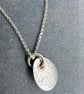 Silver and Copper Hammered Oval Pendant - Image 6