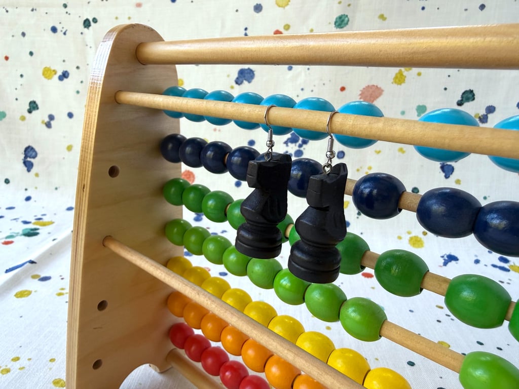 Alphabet Abacus Earring Display - Rainbow Beads - Super Seconds