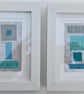 Colourful Combinations Grey Turquoise Handstitched Geometric Art Pictures - Image 8