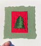 Christmas tree, hand embroidered keepsake card, recycled card  - Image 5