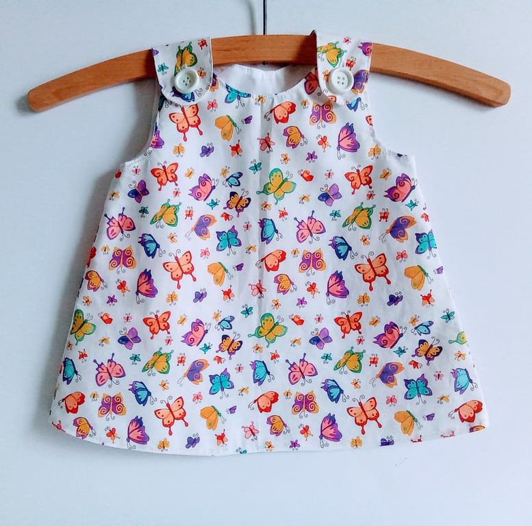 Summer dress, 3-6 months, Butterfly A Line dress, pinafore dress, 
