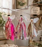 Upcycled Friendship Scrap Angel Ornament Set of Three Cottagecore Gift