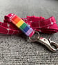 Pink stripy spot 100% Cotton Lanyard with Breakaway Clip - Image 5