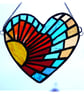 Sun Heart Suncatcher Stained Glass Sunset Sea Handmade  - Image 2