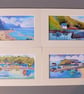 Set of 4 Watercolour Prints in 8 x 6'' Mounts, Scenes of Pembrokeshire.  - Image 1
