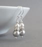 Silver Pearl and Crystal Jewellery Set - Light Grey Wedding Jewellery - Gifts - Image 4