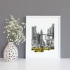 Times Square NYC Giclee Fine Art Print- New York City Illustration- A4- A5- A3- 