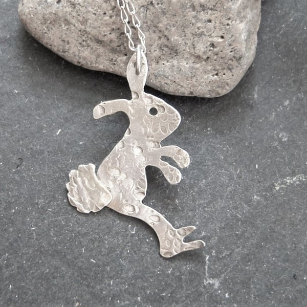 Bunny rabbit pendant in sterling silver