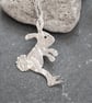 Bunny rabbit pendant in sterling silver - Image 1