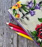 Pencil Case made from Rare 1940s Vintage Barkcloth Fabric, Lilac - Image 4