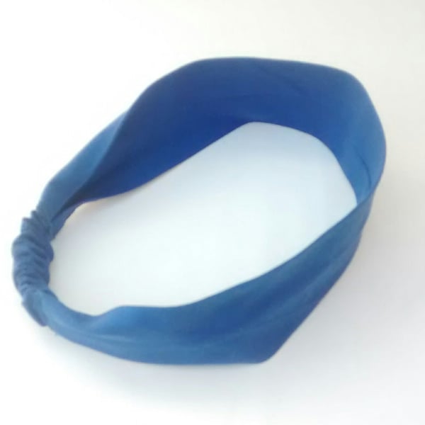 Hair Band, Blue Cotton Headband for Women