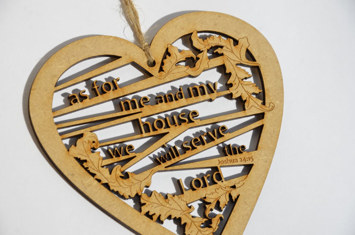 Large wooden heart - Serve (Joshua 24:15)