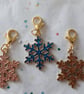 Set of 5 Snowflake Zipper Charms - Image 1
