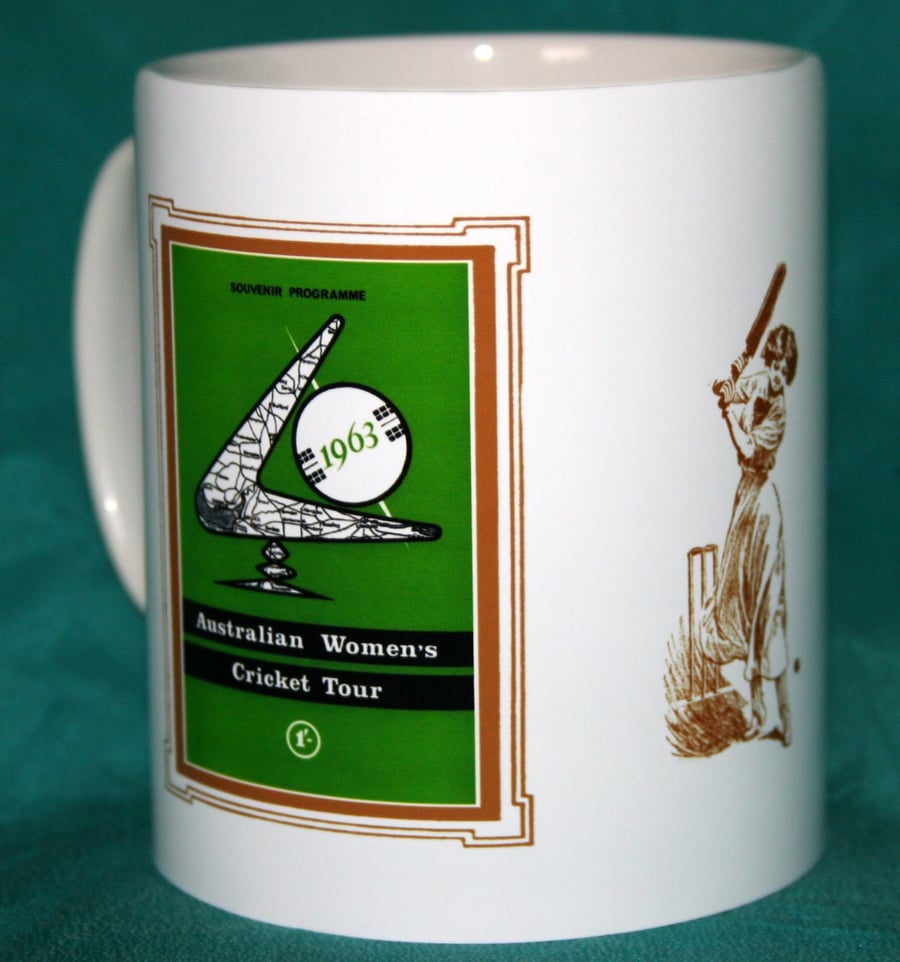 Cricket mug 1963 Australian Women's tour vintage design mug