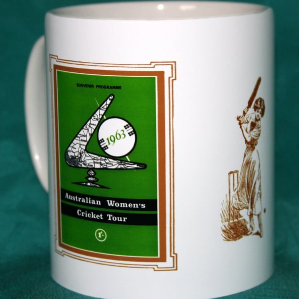 Cricket mug 1963 Australian Women's tour vintage design mug
