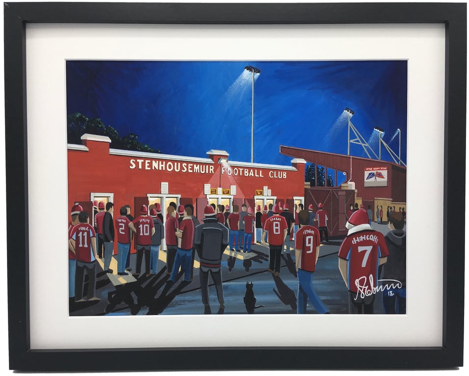 Stenhousemuir F.C, Ochilview Park, High Quality Framed Football Art Print.