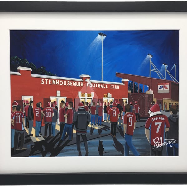 Stenhousemuir F.C, Ochilview Park, High Quality Framed Football Art Print.