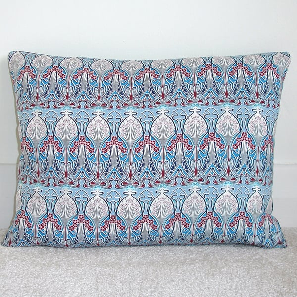 Cushion Cover Art Nouveau Blue Liberty Ianthe Oblong Rectangle Bolster Case