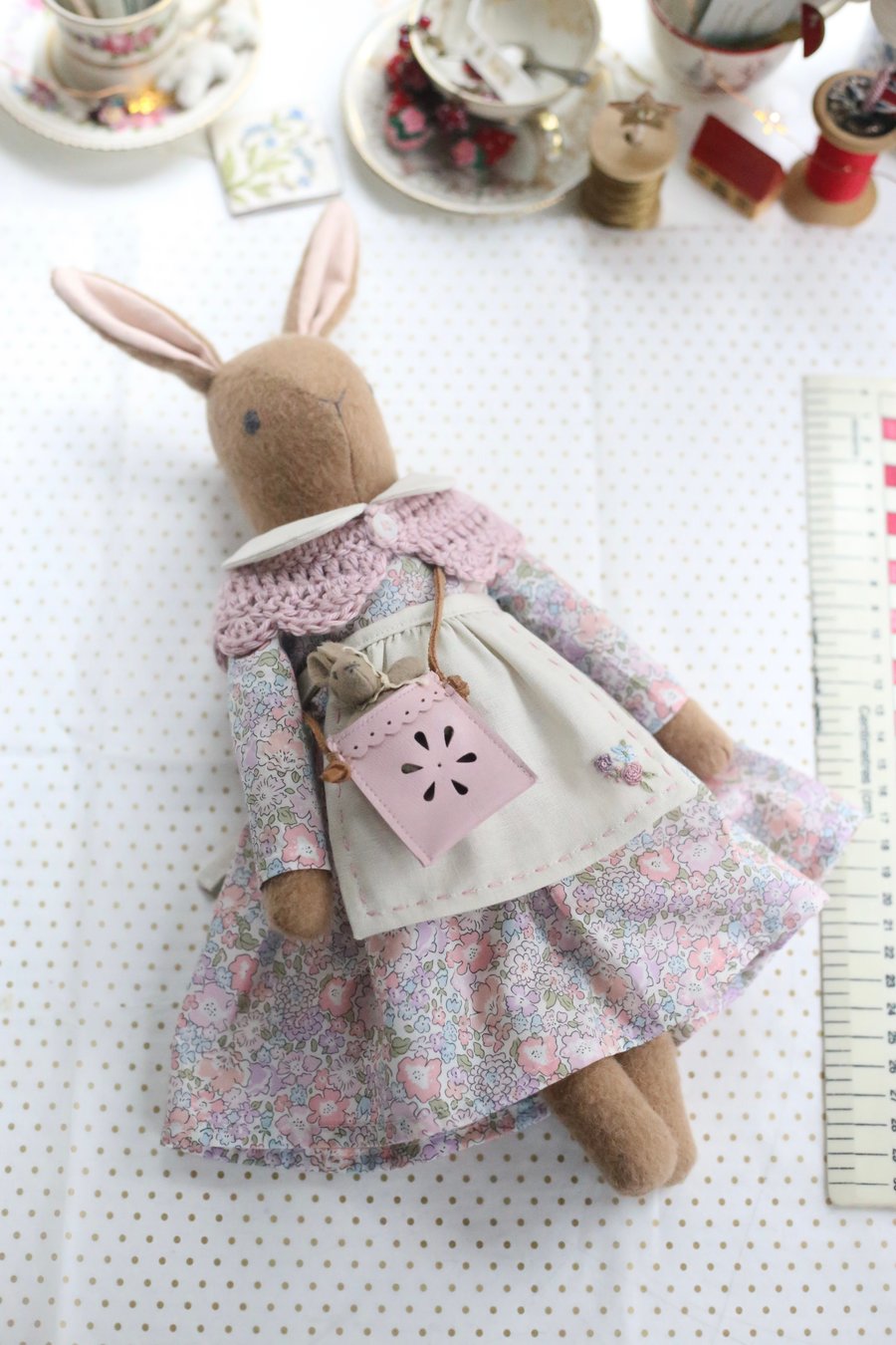 Reserved listing for Sarah S - Heirloom Liberty bunny Michelle