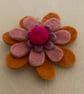 Hand sewn felt flower brooch  - Image 5
