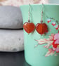 Red agate heart and sterling silver earrings  - Image 8