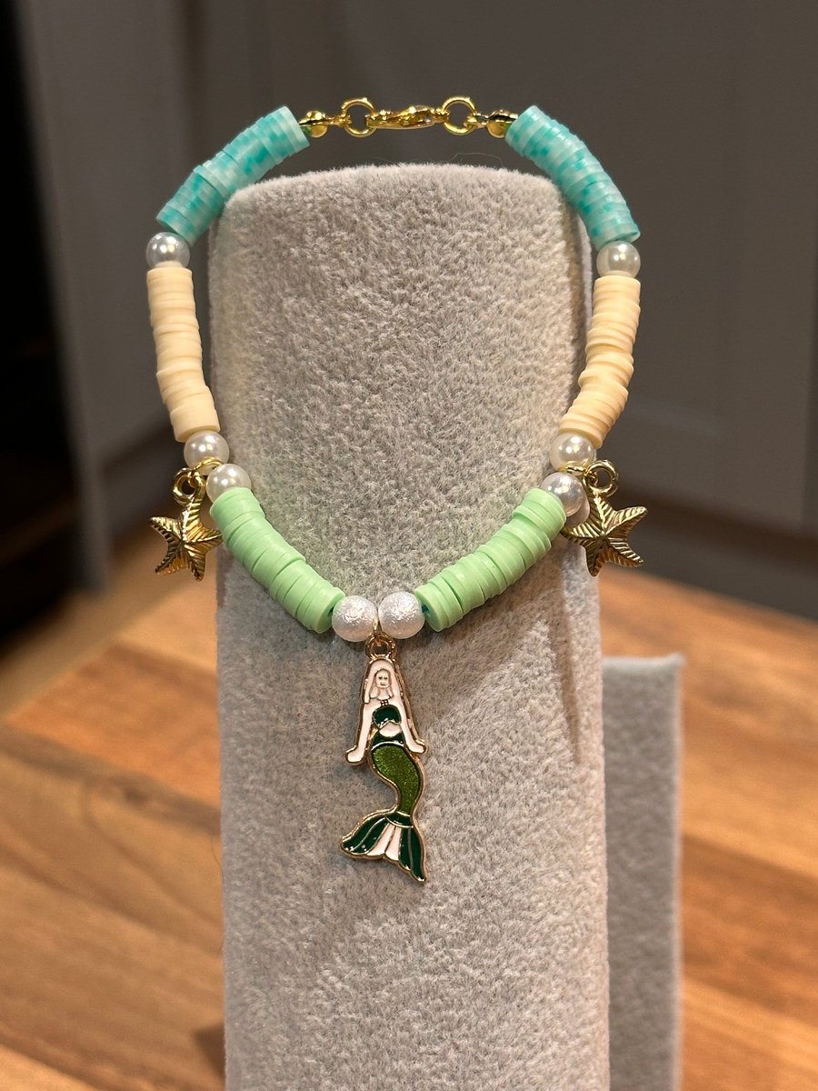 Unique Handmade bracelet with charms - mermaid