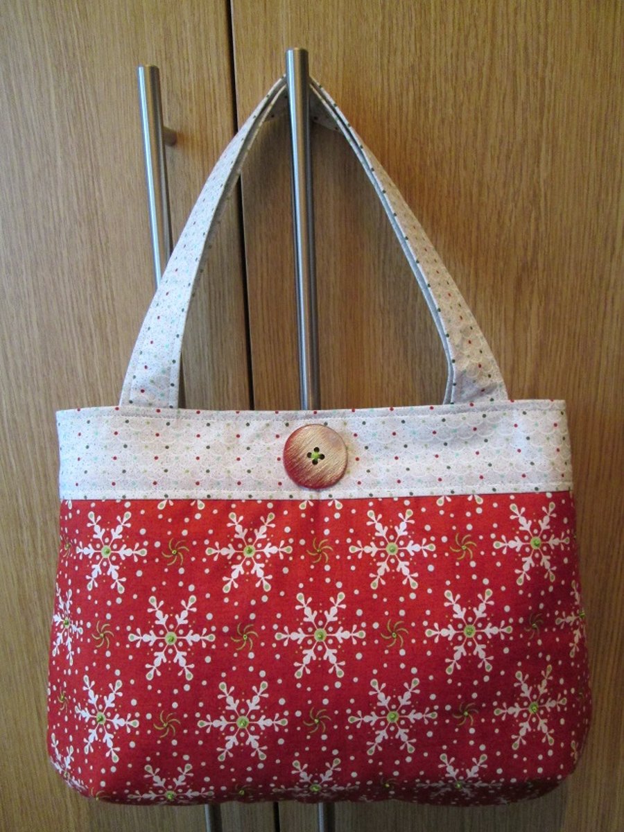 SALE - Christmas Handbag - Scandi Snowflakes