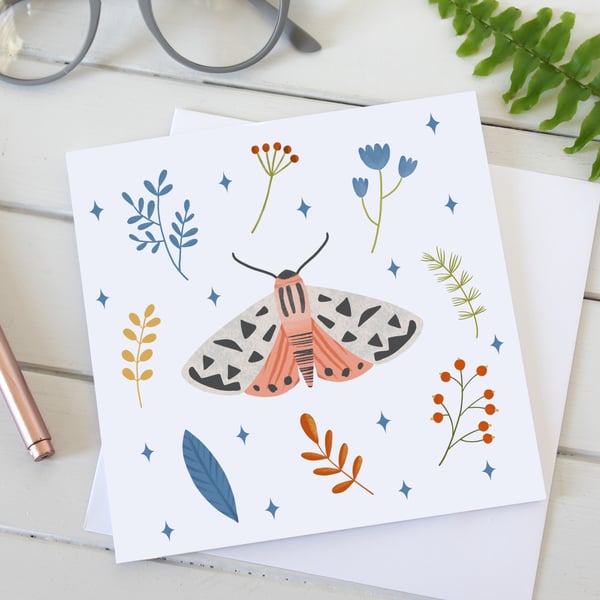 Garden Moth  Blank Greetings Card