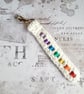 Hand Crochet Chakra Fidget Bag Charm, Beaded Sensory Aid, Anxiety Relief, White - Image 3