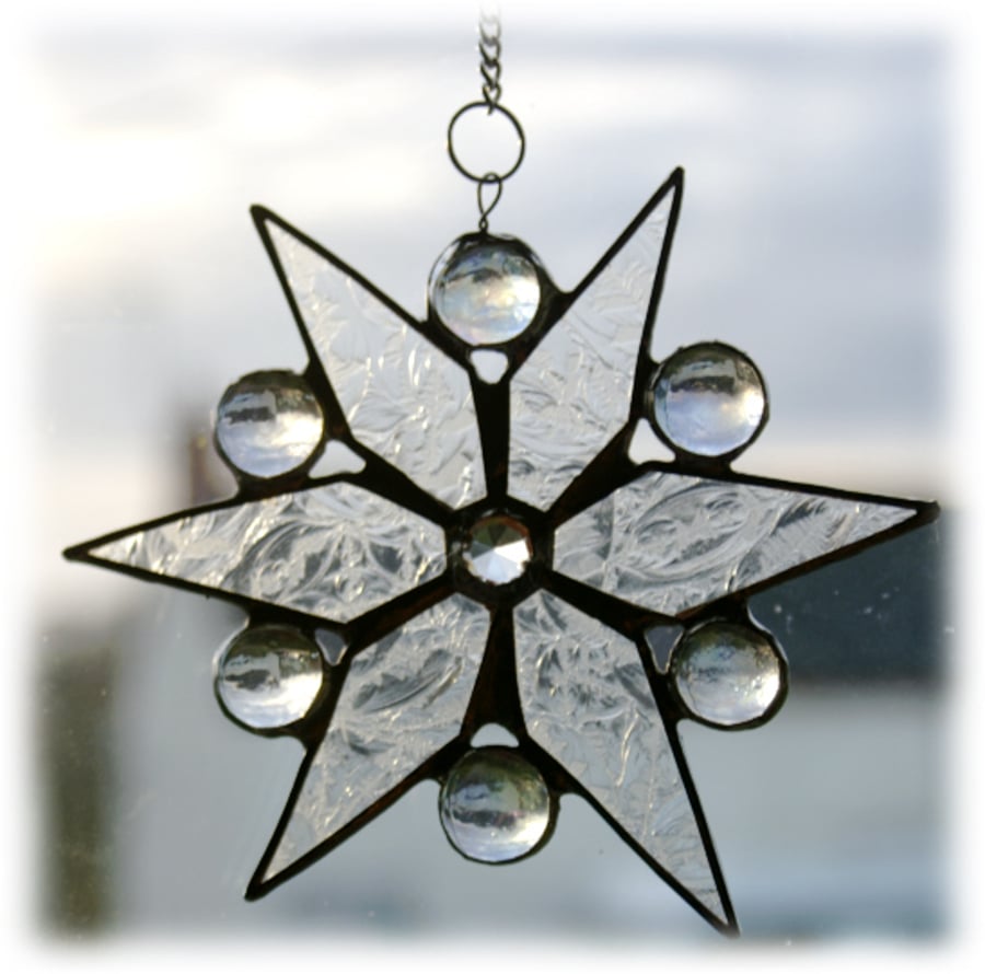 Snowflake Suncatcher Stained Glass Star 