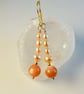 Freshwater Pearl Earrings With Sunstone - Handmade In Devon - Image 6