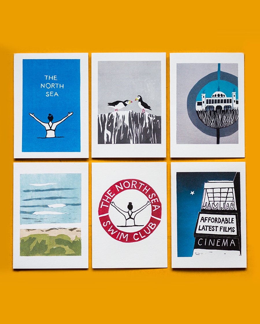Set of SIX blank cards: THE NORTH SEA