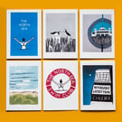 Set of SIX blank cards: THE NORTH SEA