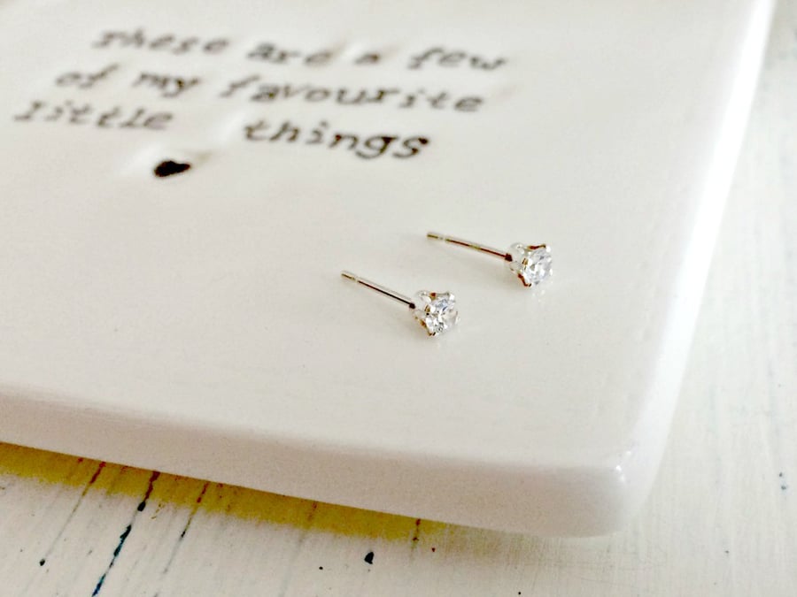 Cubic Zirconia - ear studs - sparkly studs - The perfect Christmas earrings!