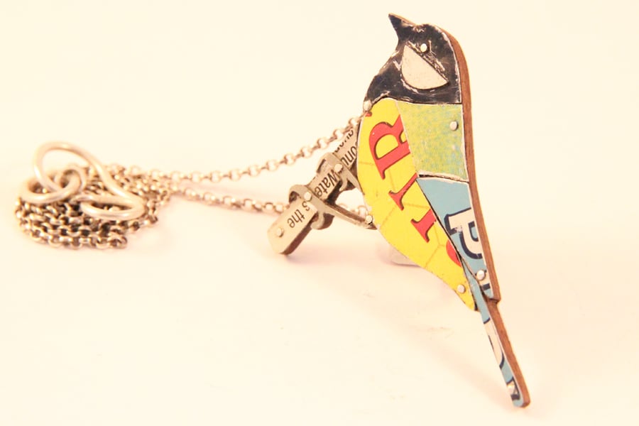 Great Tit Tin Necklace