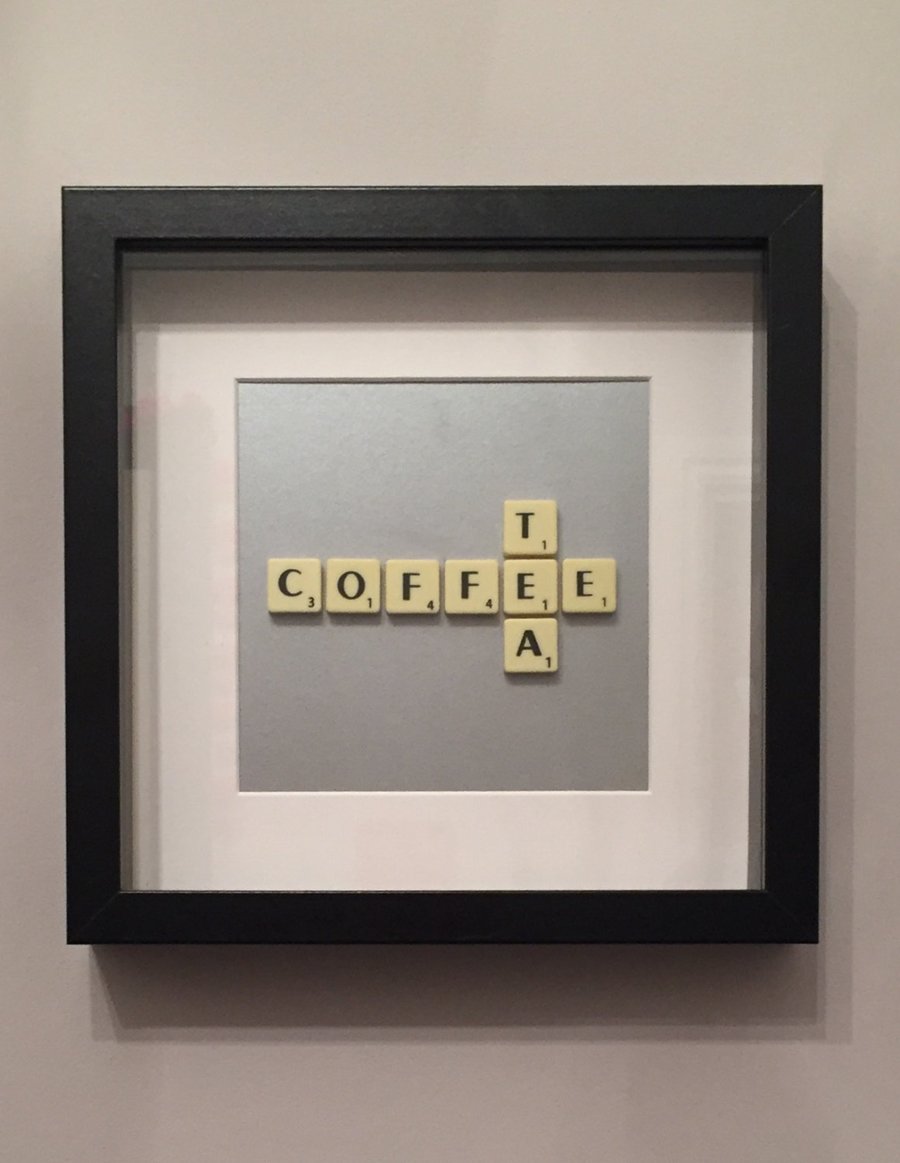   Coffee & Tea - framed scrabble picture