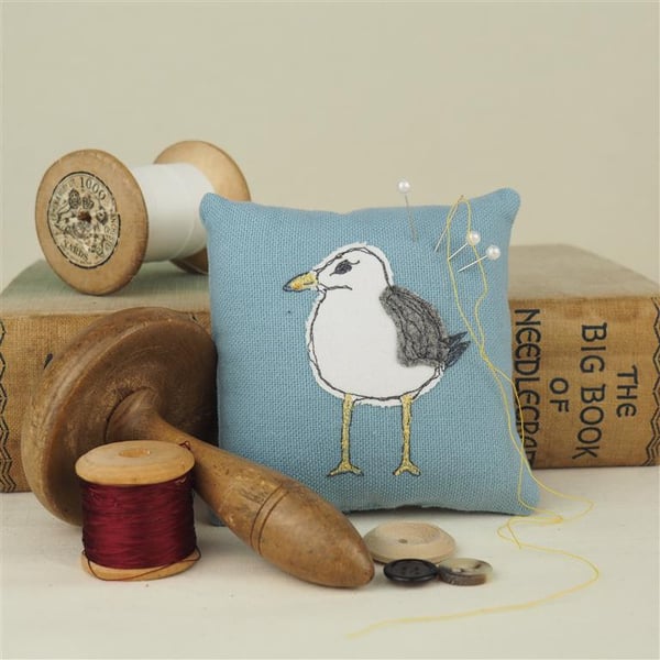 CUSTOM ORDER FOR ANN Pin Cushion Seagull Wildlife Nature