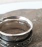 Silver Spinner Ring with Leaf-Patterned Spinner, size M - Image 4