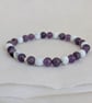 Crown chakra stretch gemstone bracelet with amethyst, lepidolite and howlite  - Image 8