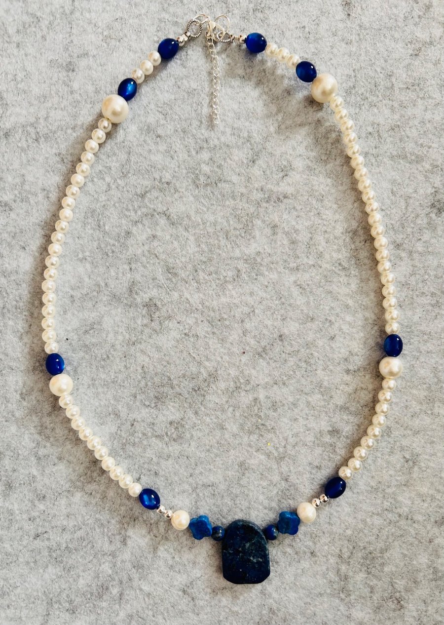 Natural Blue Stone Necklace