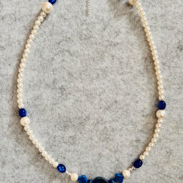 Natural Blue Stone Necklace