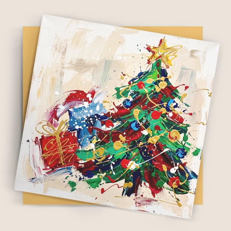 Abstract Christmas Tree – Premium Festive Greeting Card